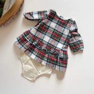 Gap Holiday Flannel Plaid Dress & Bloomers | 0-3m
